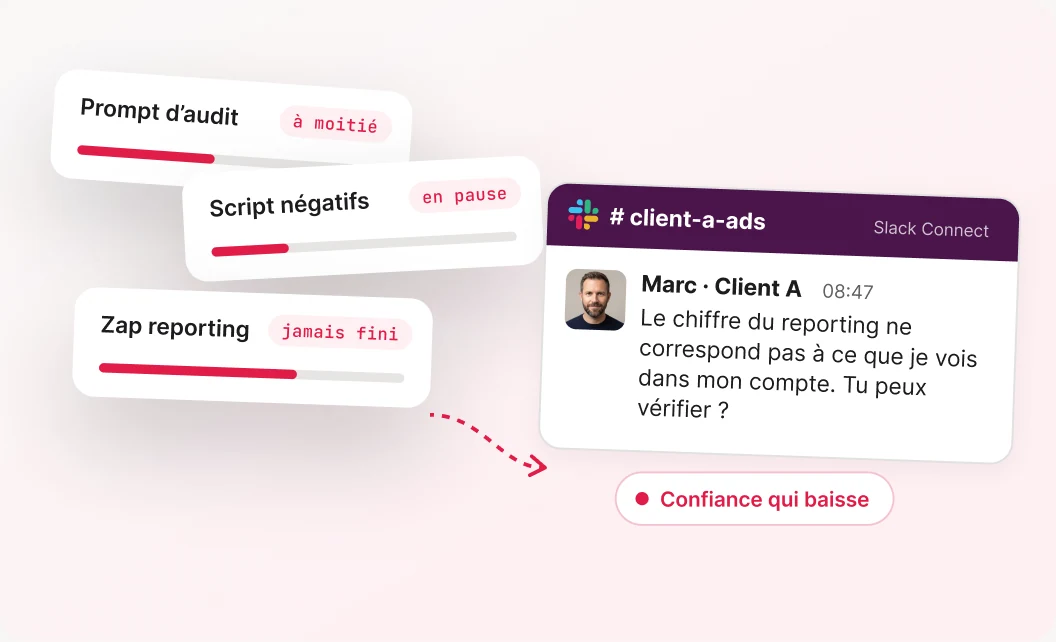 Message Slack d’un client : le chiffre du reporting ne correspond pas à ce qu’il voit dans son compte