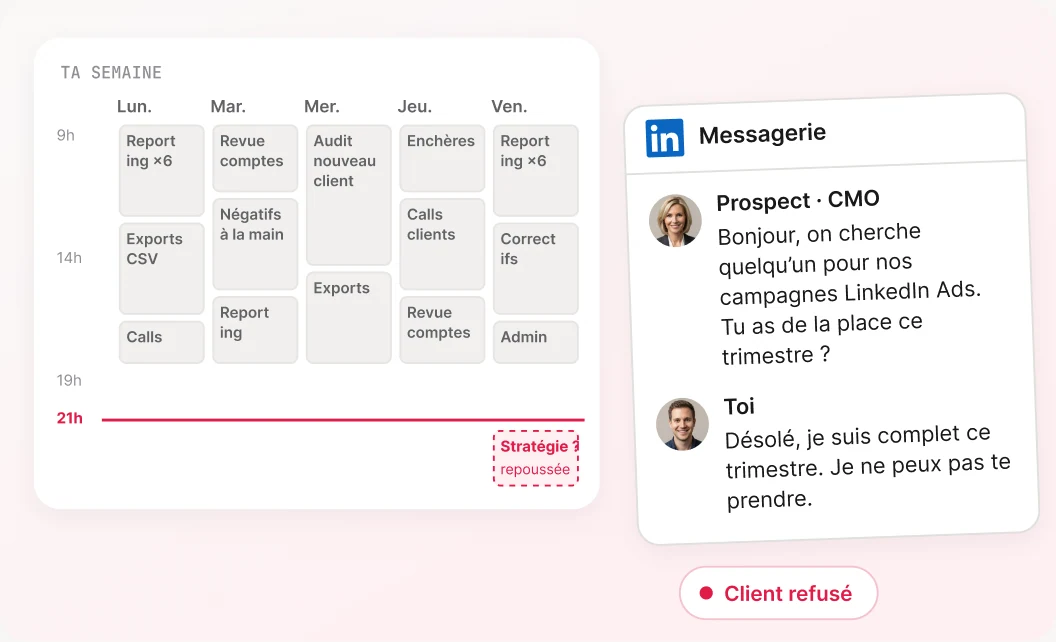 Message LinkedIn d’un prospect laissé sans réponse faute de temps