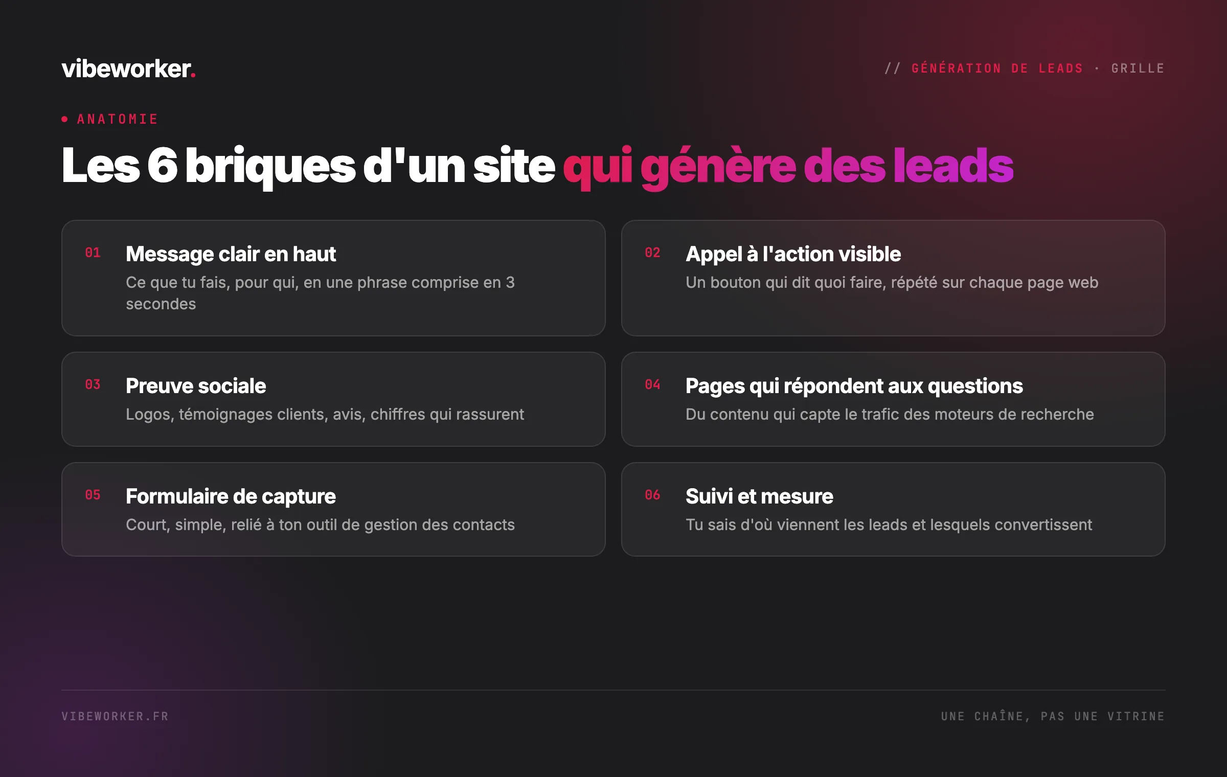 Les 6 briques d'un site qui génère des leads